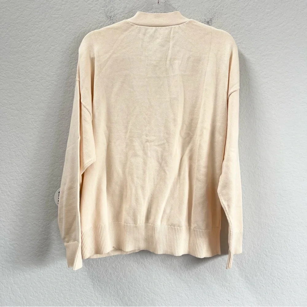 STAUD Paola Cardigan Cream Size XL - Picture 3 of 6